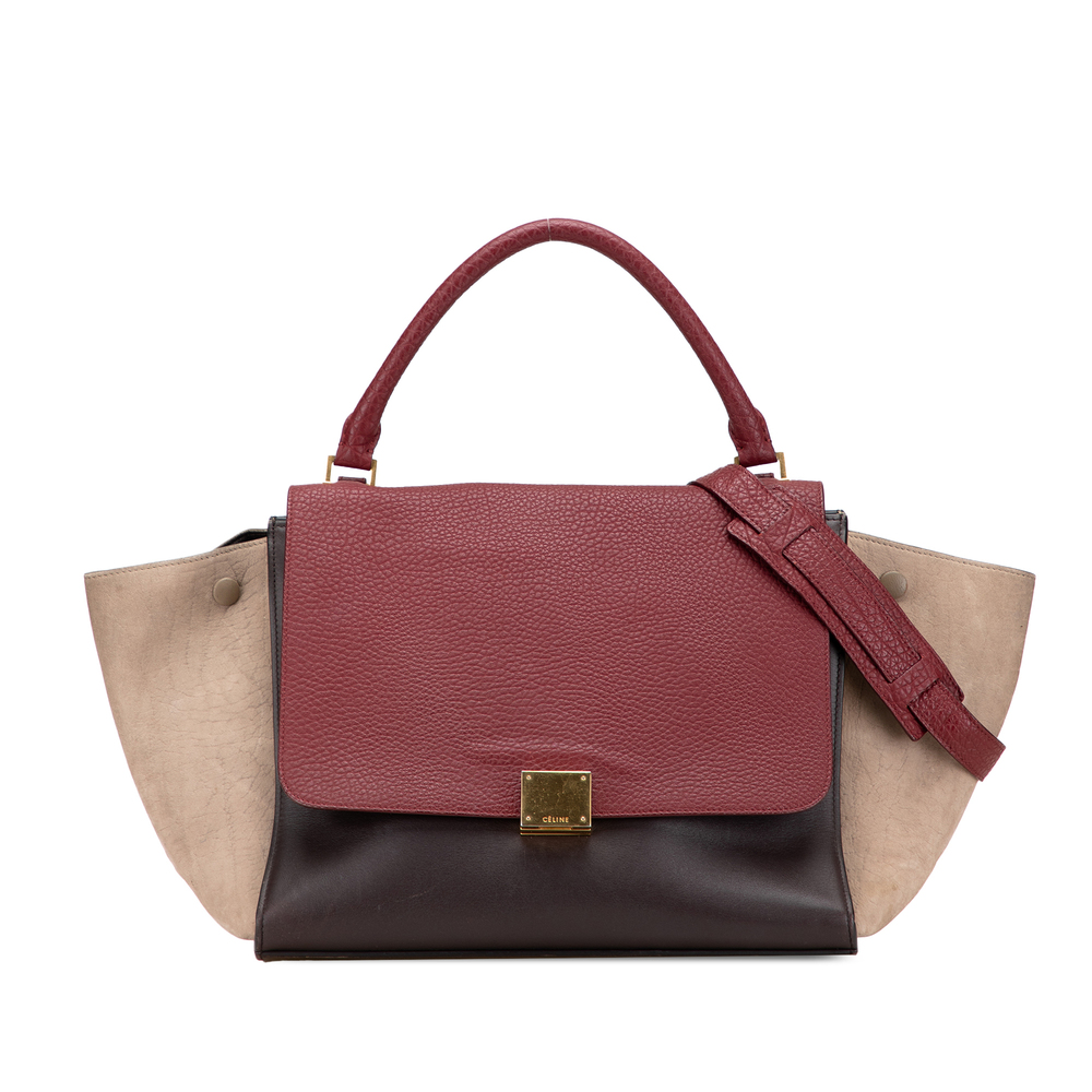 Pre-Loved Celine Medium Tricolor Leather Trapeze Satchel